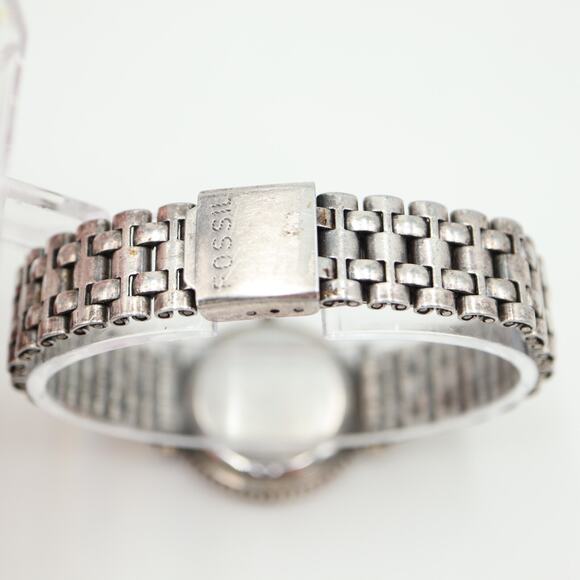 Vintage Fossil Womens Two Tone Watch 27mm Round Dial Steel Bracelet ES3589 Works - Picture 12 of 14